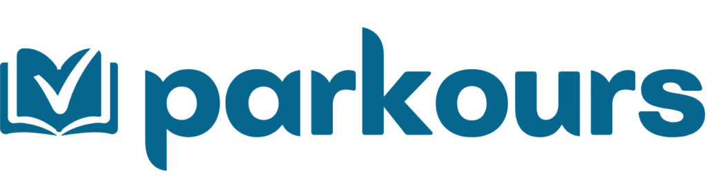 Logo Parkours bleu fond blanc